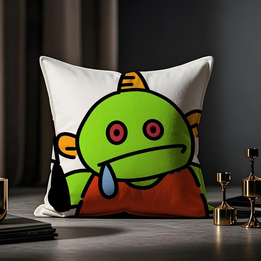 Weird Expression Doodle Cushion Cover Anti-dustmite Pillowcase Invisible Zipper Silky Short Plush Sofa Cushion Cover