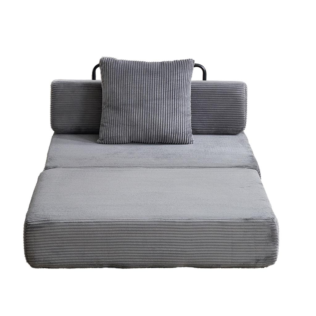 Floor Couch,Compression Sofa,Convertible Sofa Bed-with Pillow Back Support Armrest,Corduroy Fabric,for Living Room Bedroom,Dark Grey