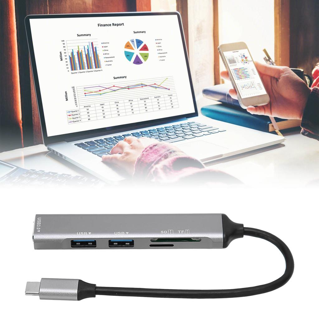 USB C Hub 5 in 1 Plug and Play Type C Hub Metal Electronics Type C Docking Station USB C Adapter for   for