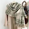 Retro plaid Japanese and Korean atmosphere plaid scarf women's plaid series contrasting color warm shawl student scarf