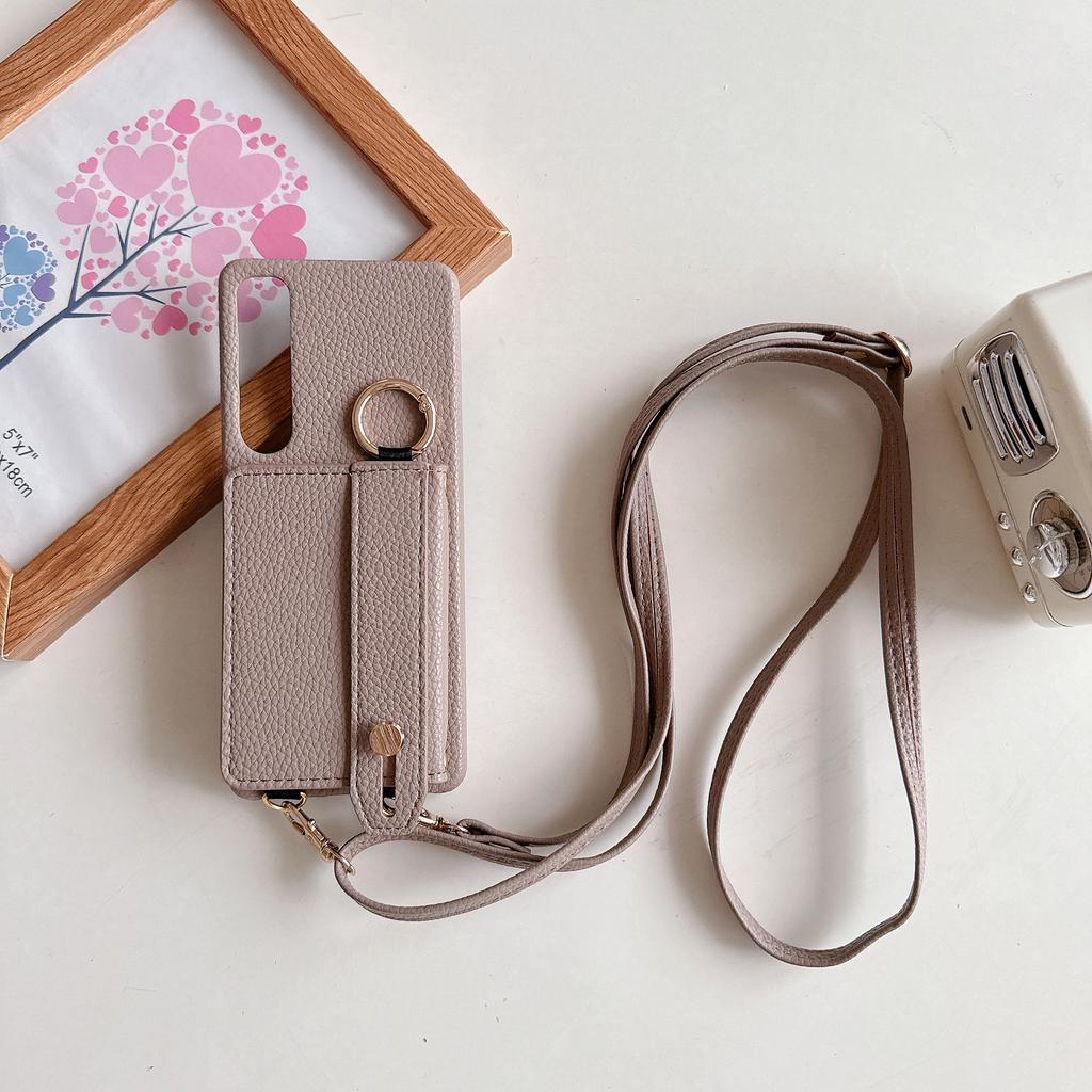 Wrist Strap Crossbody Ring Holder Magnetic Wallet Leather Case For Sony Xperia 1V 10V 5V 5IV 10IV 1IV 5V Long Lanyard Bag Cover