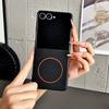 Leather with Built-in Magnetic Ring Phone Case For Samsung Z Flip 8 Flip7 FE Galaxy Z Flip 7 6 5 Slim Protective Cover