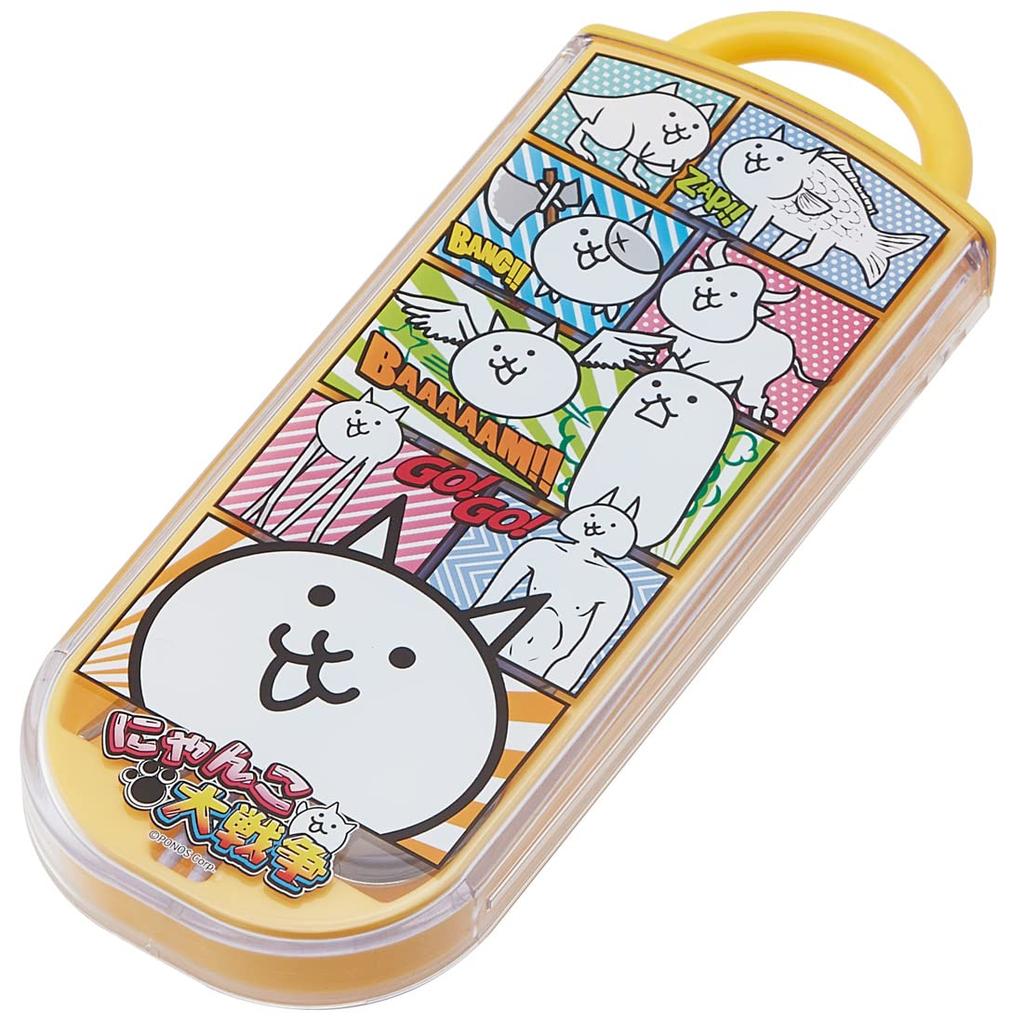 Skater Trio Set of and Fork from The Battle Cats for Made In Chopsticks, Spoon, 23, Kids, Antibacterial, Japan, TACC2AG-A