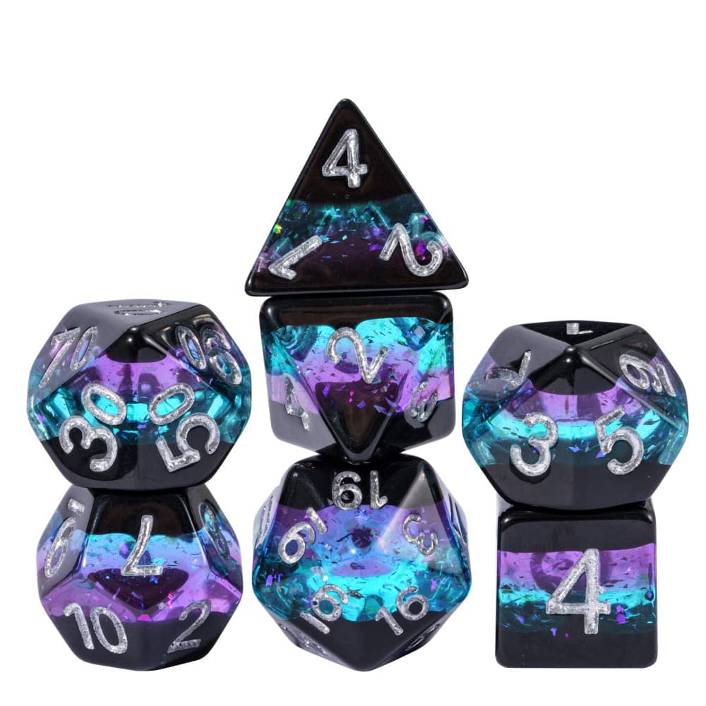 Cusdie 7Pcs Pride Flag Dice DND Trans-Pride D&D Dice Multicolor D4-D20 Polyhedral Dice Set for Role Playing Game Board Games