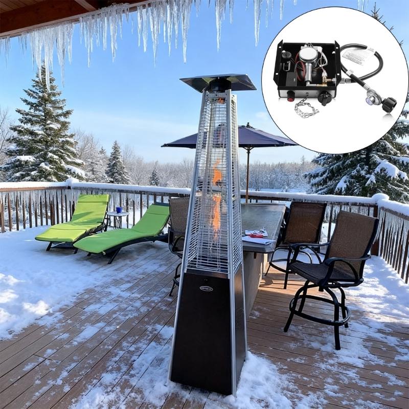 Square Tower Patios Heaters With Smarted Temperature Control Weatherproofed Heating For Garden Gatherings