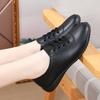 Women's Flats Lacing Black Driving Shoes Comfort Casual White Walking Minimalist Business Office Shoes Large Size