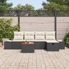 VidaXL Ensemble de canapé de jardin de 6 pièces avec coussins en poly rattan noir 3360918