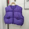 Gilet Imbottito Senza Maniche da Donna Scollo Tondo Casual Vestibilità Larga Piumino Capo Esterno