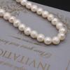 1String, White Near Round Pearl 9-10mm, Fashion Women Natural Freshwater Pearl Beads for Jewelry Making DIY Crafts, Luxury Bulk Gifts 36cm