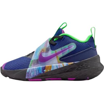 Team Hustle D 12 Niedrige Kinder-Basketballschuhe Blau Lila Kinder im Alter von 3-7 Jahren HV2290-400