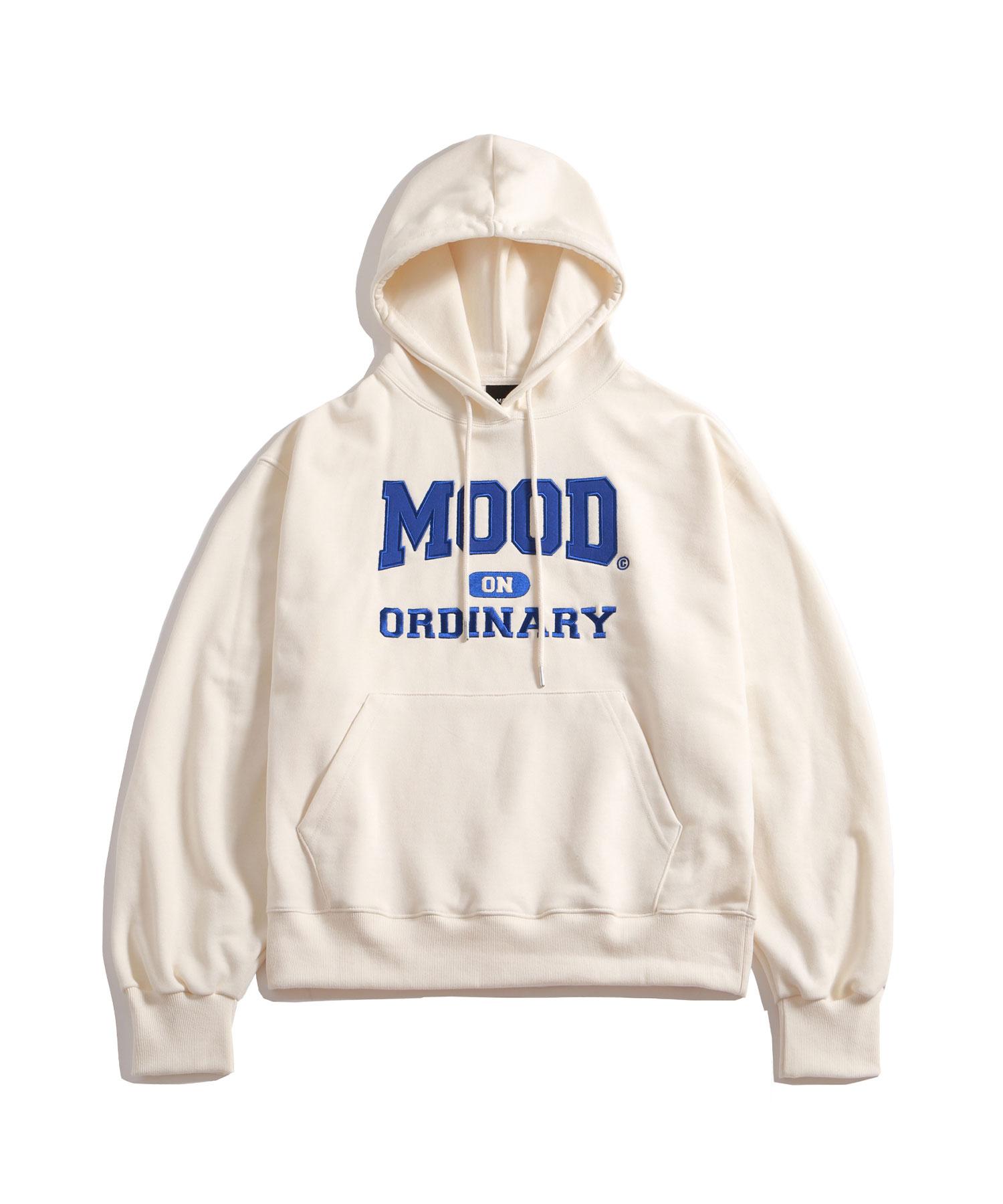 Moo Balloon Over Logo Embroidered Hoodie - Cream Cream/L