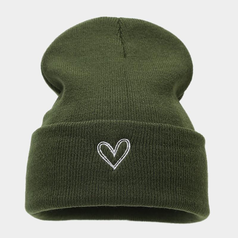 Thickened Heart Design Knit Hat For Men And Women Winter Wear