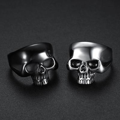 S925 Silver Ring Personalized Punk Series Skull Ring Shiny Skull Men's Ring