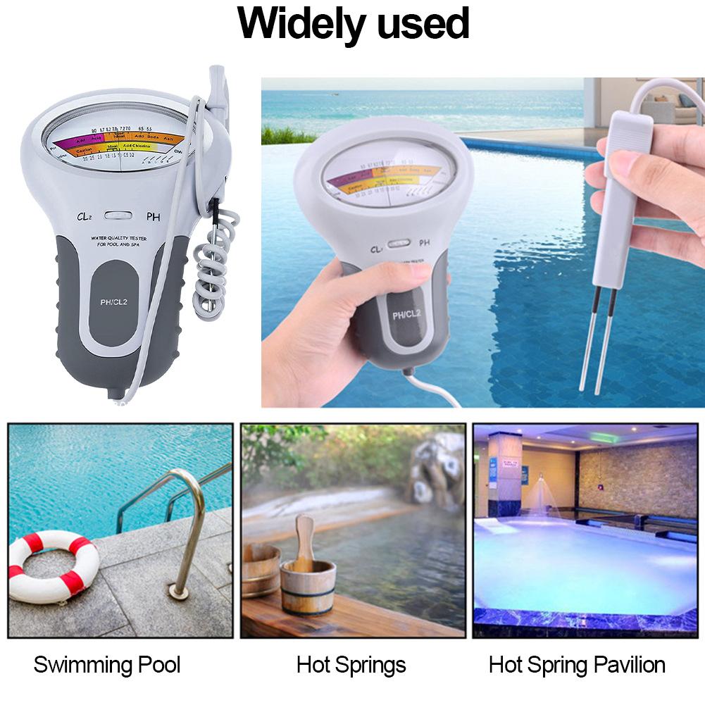 Water Quality Testing Device Professional PH Chlorine Cl2 Level Meter Tester for Swimming Pool Spa Water Monitor
