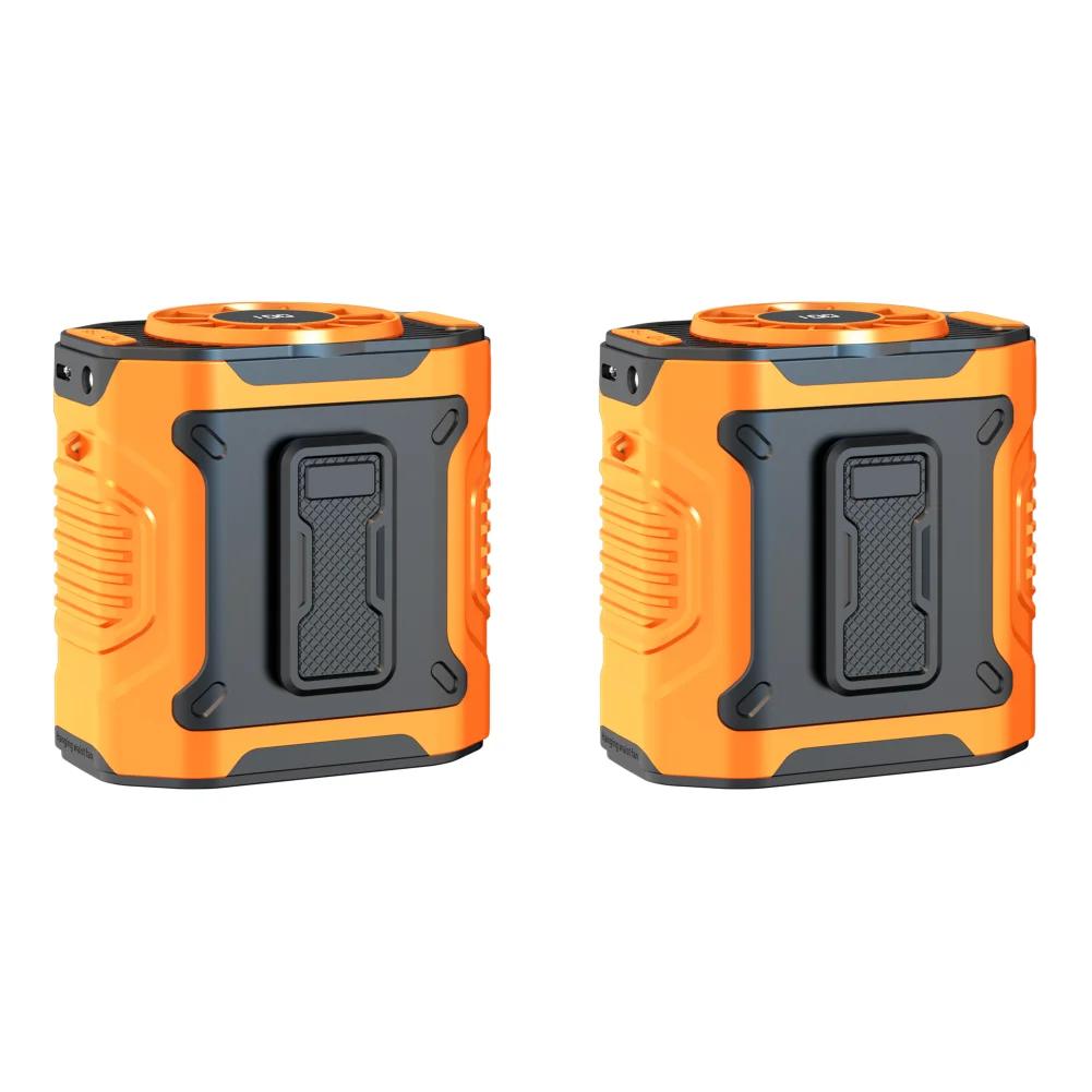 4000mAh Portable Waist Fan 3 Speed USB Rechargeable Wearable Personal Fan Outdoor Camping Waist Clip Fan with Torch Power Bank