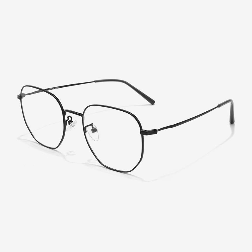 Seutailwokeu Matte Black & Silver Metal Style16 M Mbk/Sv 54Mm Stylework Eyeglass Frames