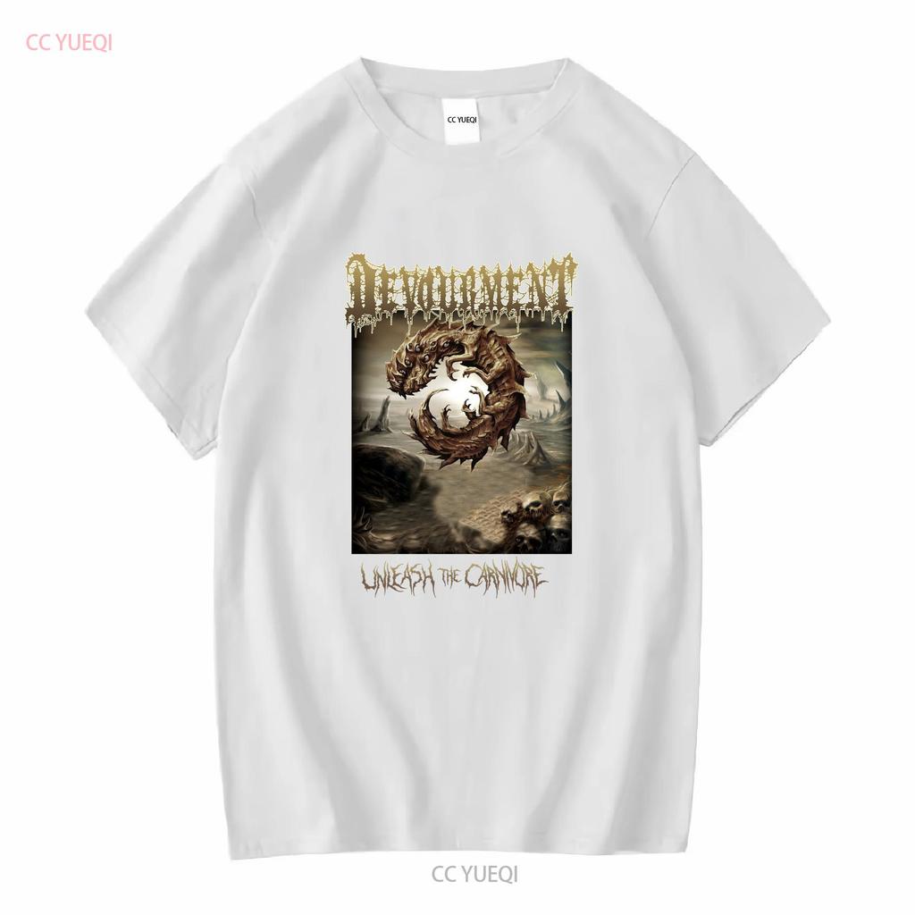 Devourment Unleash The Carnivore Koszulka Czarna Męska S do 3XL PM904 vintage Sprana męska Oddychająca Wszechstronna Miękka Unisex Codzienna