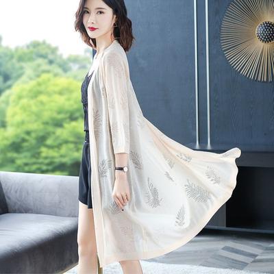 Sommer Dünne Eis Seide Strickjacke Übergröße Locker Sonnenschutz Schal Jacke Offen Vorne Strickjacke