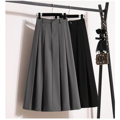 DIMANAF 2024 Plus Size Women Skirts Autumn Winter Thick Elastic Oversize Fashion Solid A-Line Long Skirt Elegant Pleated Skirt