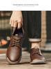 Men's Large Soft Sole Leather Driving Shoes - Hand-stitched Low-top Lace-up Autumn Casual Footwear