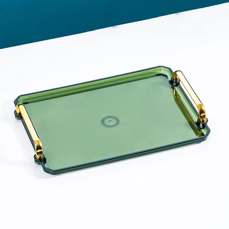 Nordic Style Plastic Serving Tray Non Slip Tea Tray  Home Kitchen Fruit Dessert Sundries Tray Multi-function Kitchen Organizer