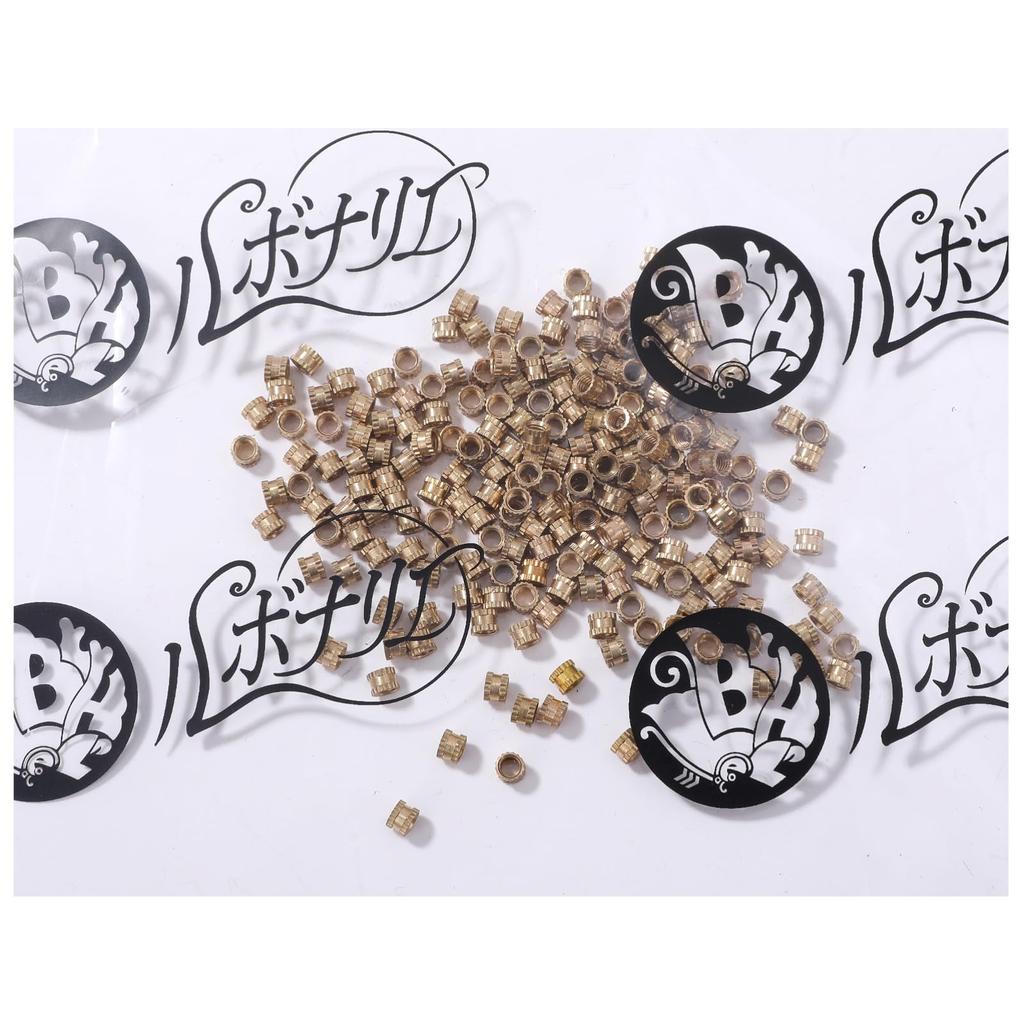 Rubonarie Einschraubmuttern, M3, 3mm, 4mm, 200 Stück, Messing, Rostbeständig, Wärmeleitfähig, für Holzmöbel (Bronze)