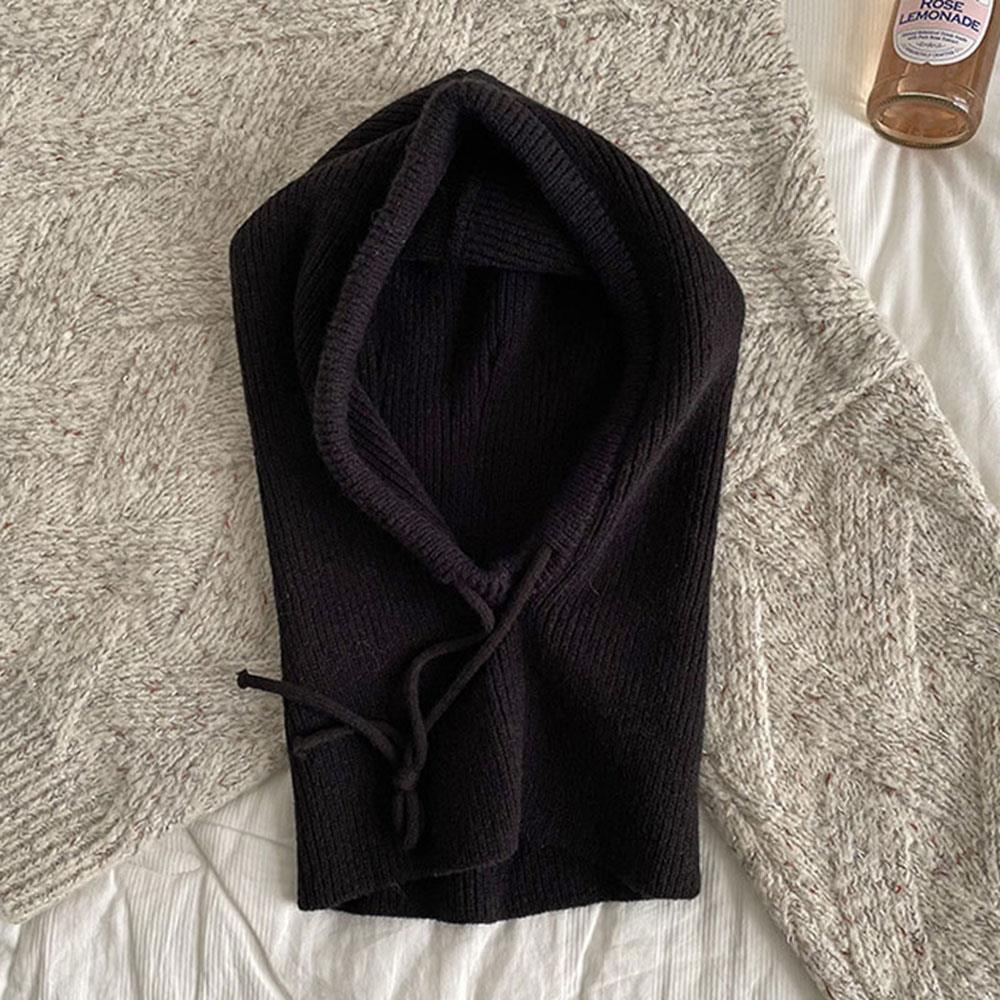 Thick Winter Knitted Hooded Caps Women One-Piece Beanie Hats Outdoor Balaclava Neck Warmer Scarf Windproof Ear Protection Bonnet