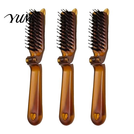 Boar Bristle Brush 1/2/3Pcs Foldable Hair Brush, Men Women Detangling All Types Styling Portable Travel Comb for Frizz Control