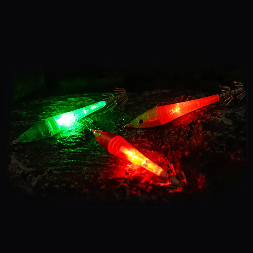 Night Fishing Squid Jigs Lure Waterproof Luminous Squid Fishing Bait 3D Simulation Eye Cuttlefish for Saltwater Freshwater
