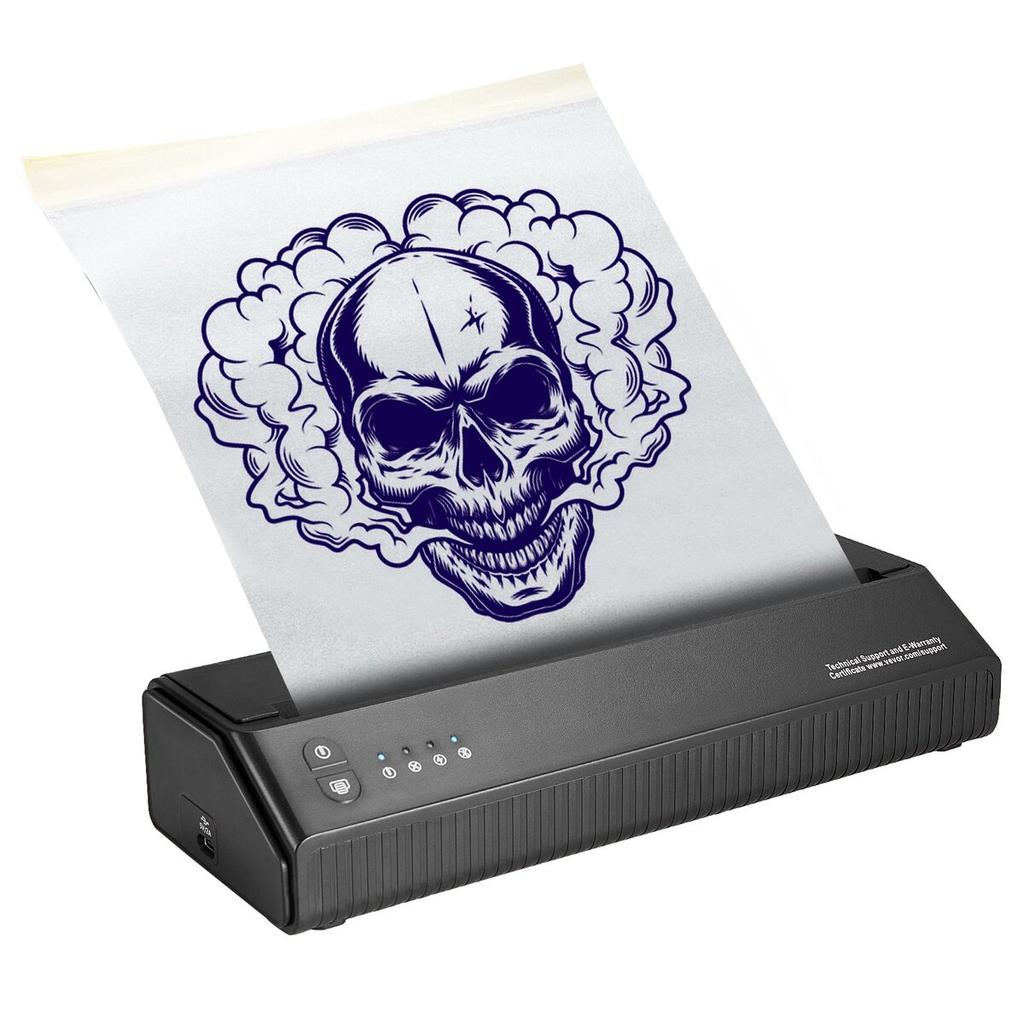 Tattoo Transfer Stencil Printer, Wireless Bluetooth Tattoo Stencil Printer Machine with 10Pcs Transfer Paper and Cloth Bag, Portable Tattoo Printer