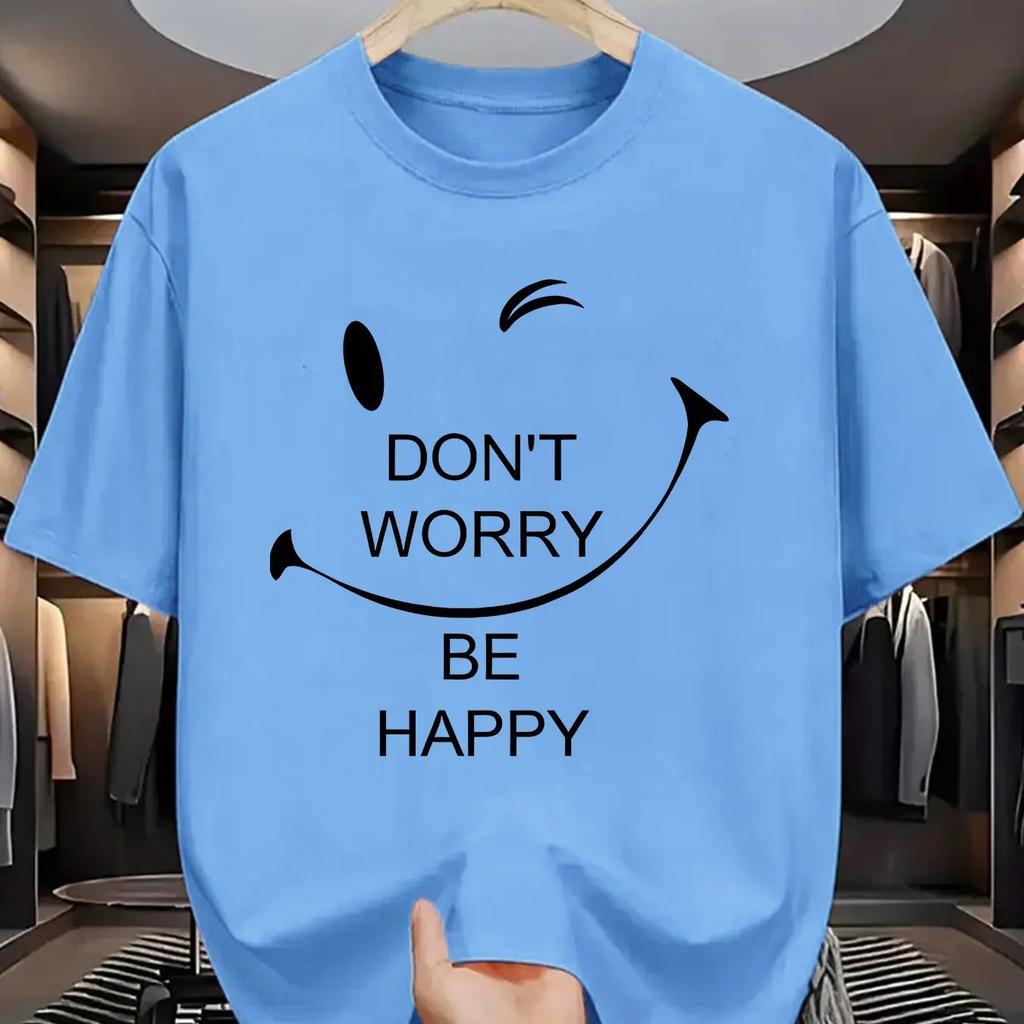 Minimalist Dont Worry Be Happy Smiley Face Tshirt Unisexs 100 Cotton Bestselling Casual Tshirt