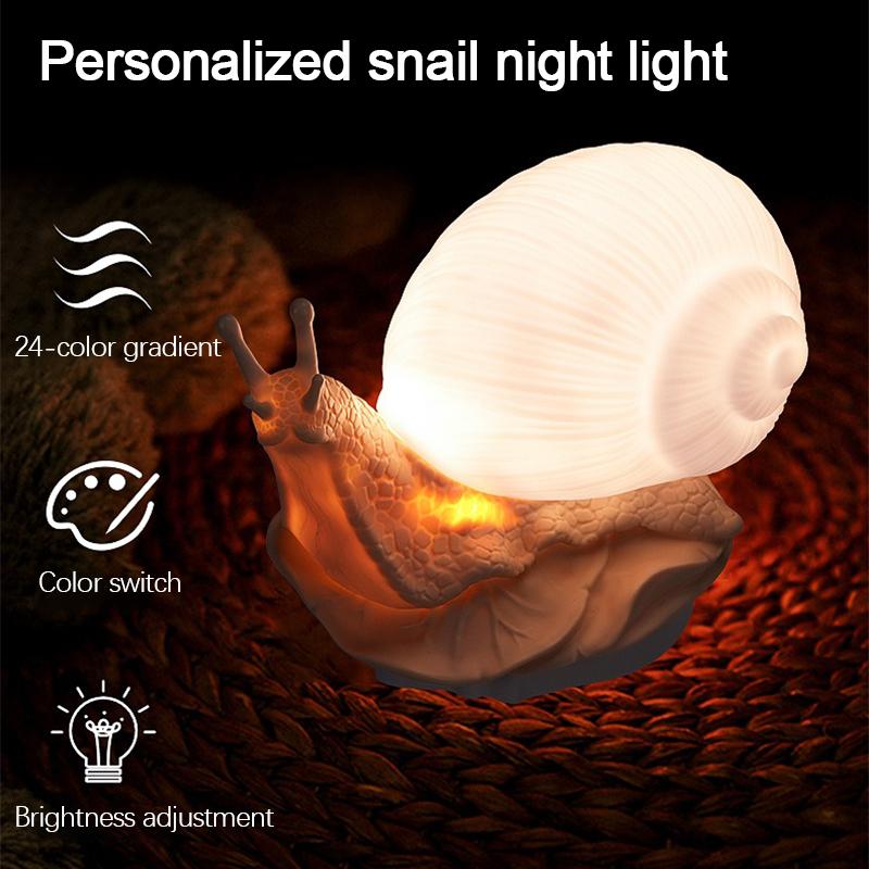 Snail Night Light Cute Lamps Bedside Desk Colors Night Light Gift for Christmas Girls Boys Kids Room Decoration