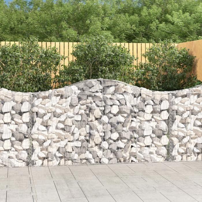VidaXL 4x Paniers à Gabions Arqués Cages à Gabions Arquées Murs de Gabion Barrières de Jardin Terrasse Extérieur 3145432