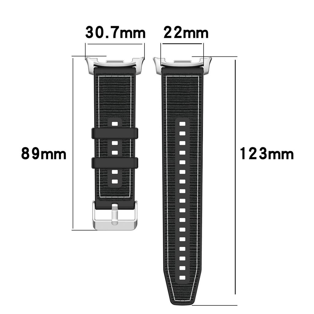 Watch Strap for Samsung Galaxy Watch8 44mm/40mm/Watch8 Classic 46mm Nylon + Silicone Wrist Band