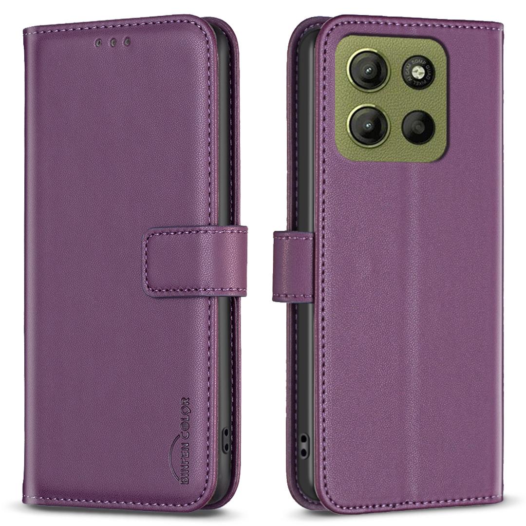 

BINFEN COLOR BF17 For Motorola Moto G15 4G Case Wallet Folio Flip Leather Cover A