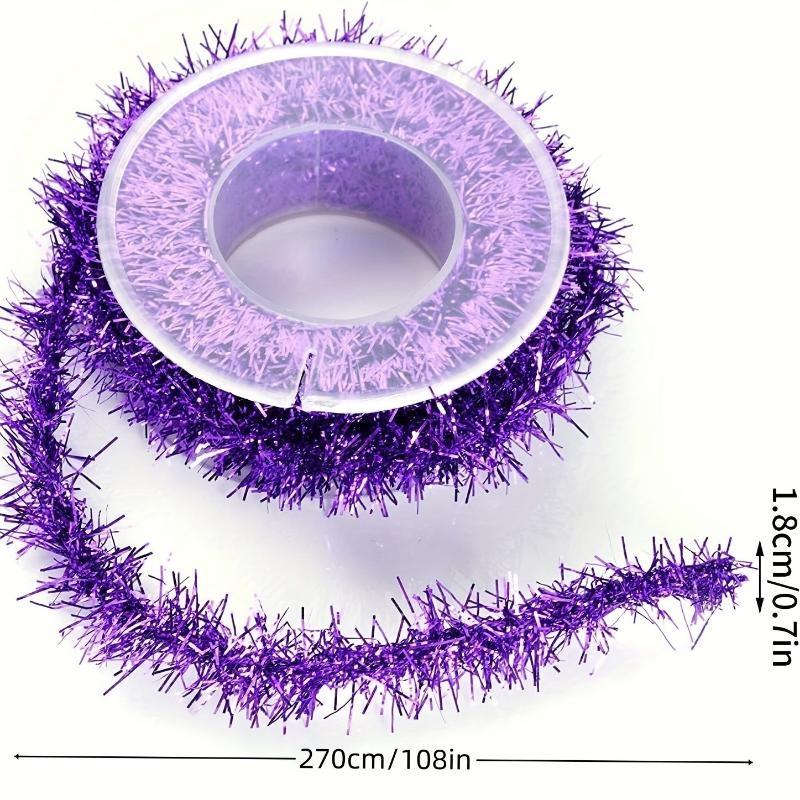 1 Stück 2,8 m Halloween-Dekorationen Weihnachten Farbige Wollstreifen DIY Metalldraht Garn Feiertagsdekorationen