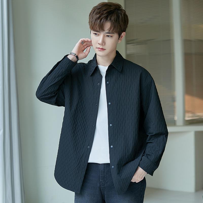 Трехмерная жаккардовая куртка мужская летняя тонкая повседневная микроширокая — фото 3