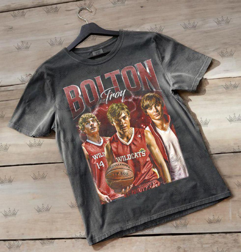 Troy Bolton Vintage T-Shirt, Homage Retro 90s Graphic, Ideal Gift for TV Series and Movies Enthusiasts ID