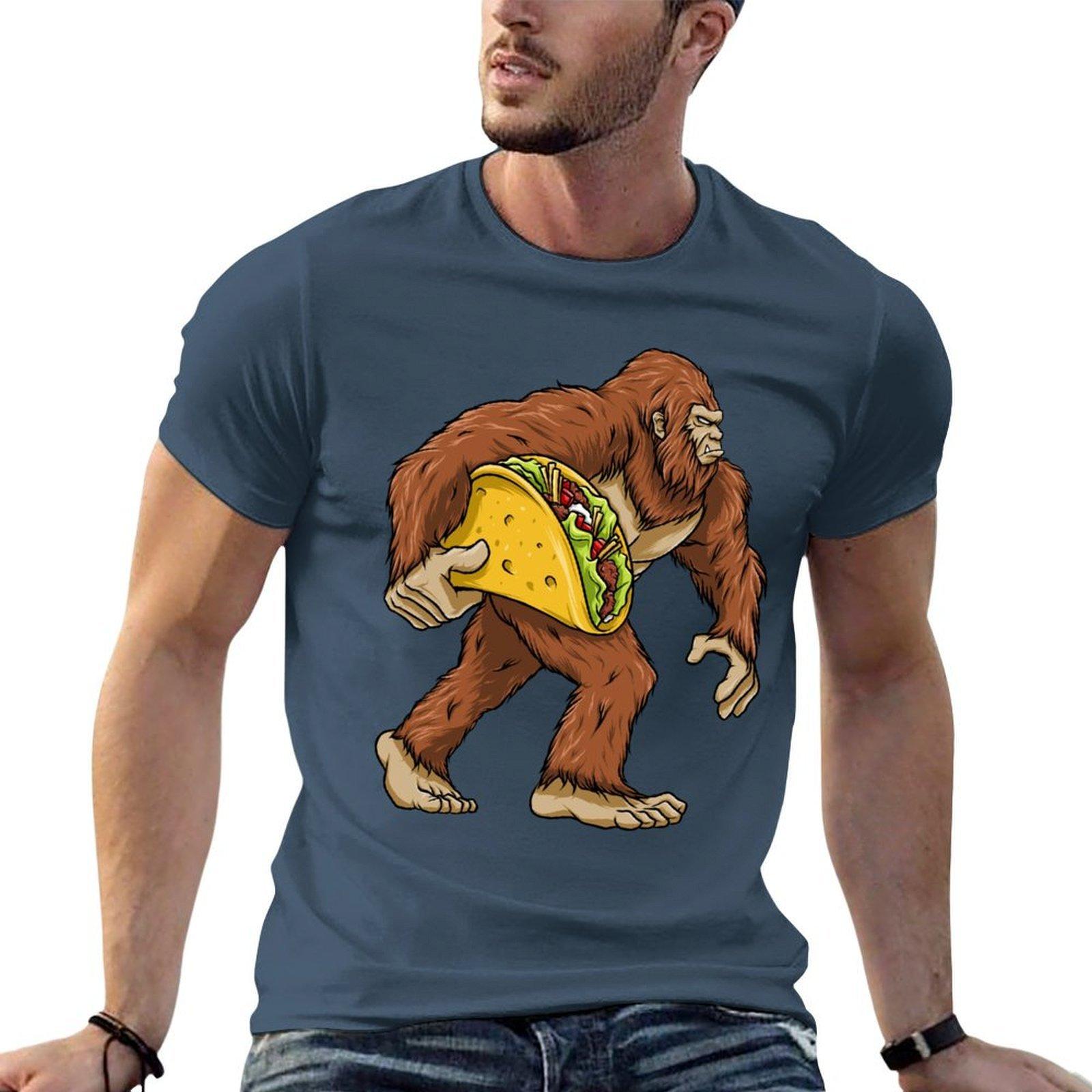Bigfoot Carrying Taco Cinco De Mayo Boys Sasquatch Tshirt Antipilling Casual Tshirt S