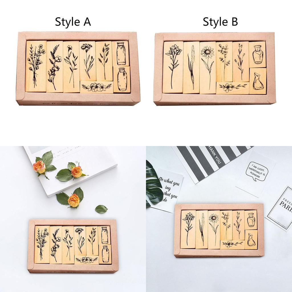 Wooden Stamps Card Making Decorative Lightweight Cute Wood Stamps for Painting DIY Accessories Scrapbooking Journals Art Crafts