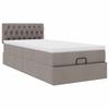 Ottoman Bed with Mattress Taupe 100x200 Cm Fabric