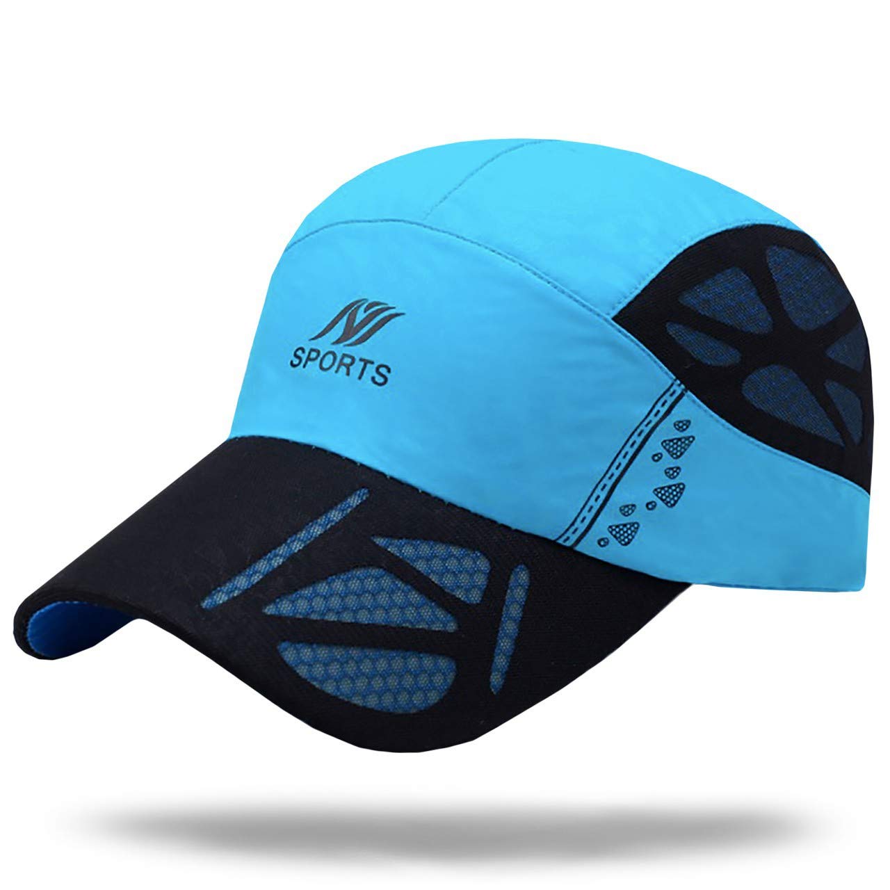 

WHITE FANG Sports Cap Mesh Hat Logo Stylish Running Men Women CA094 Sky (06 Blue)