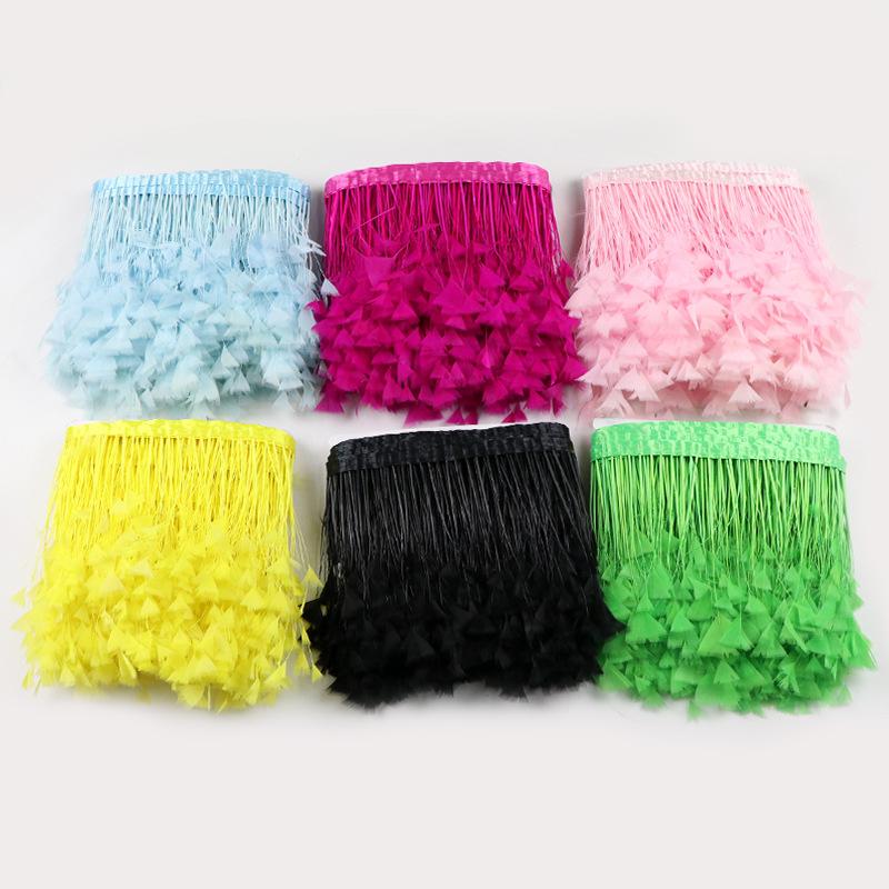 Turkey Feather Butterfly Flower Cloth Edge 10-15Cm Dress Decorative Material Latin Dance Skirt Cloth Belt Clothing Accessories