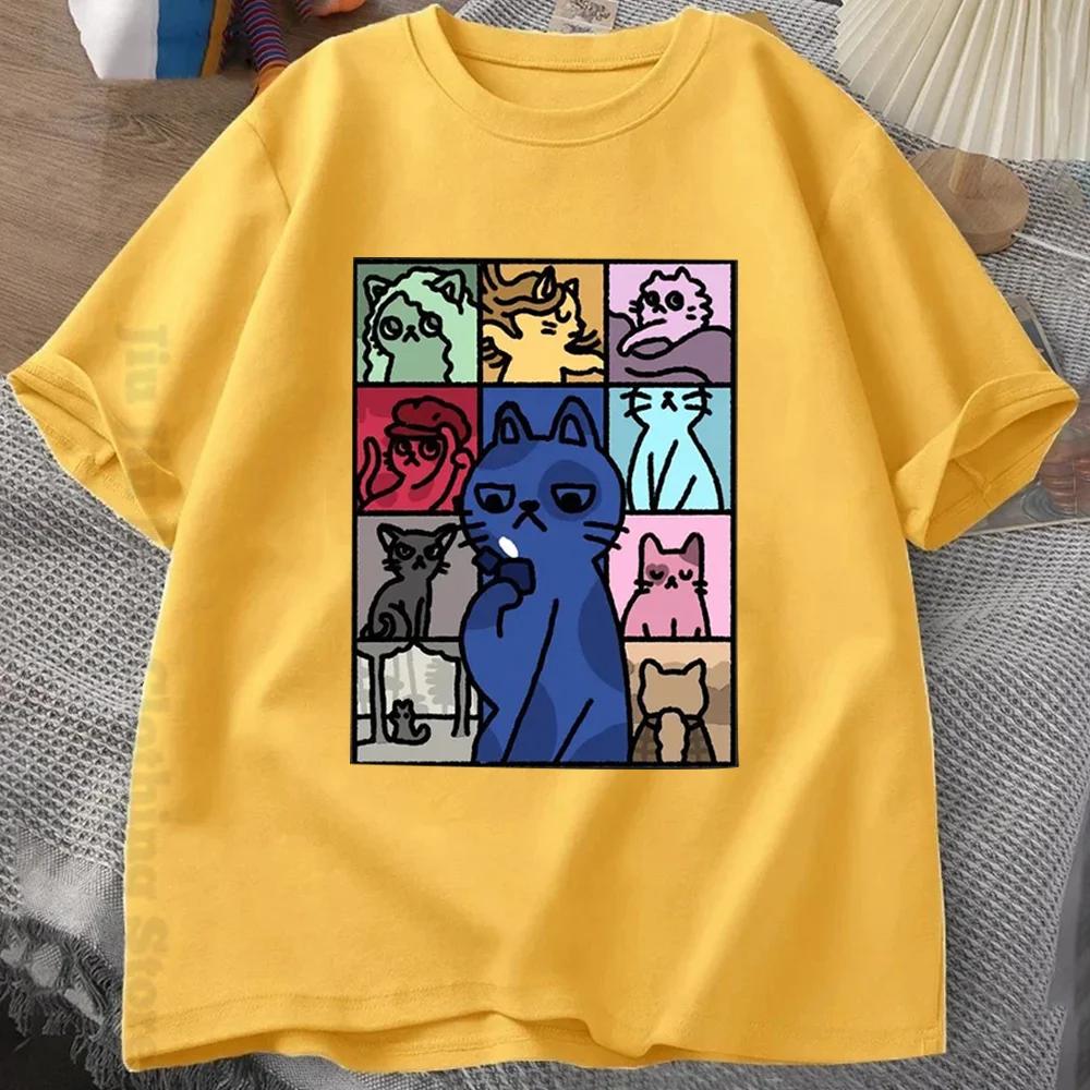 

Мужская летняя хлопковая футболка с рисунком котов, топы, футболки, одежда Taylor Swif, уличная одежда с коротким рукавом, женская футболка Harajuku XXXXXL серый