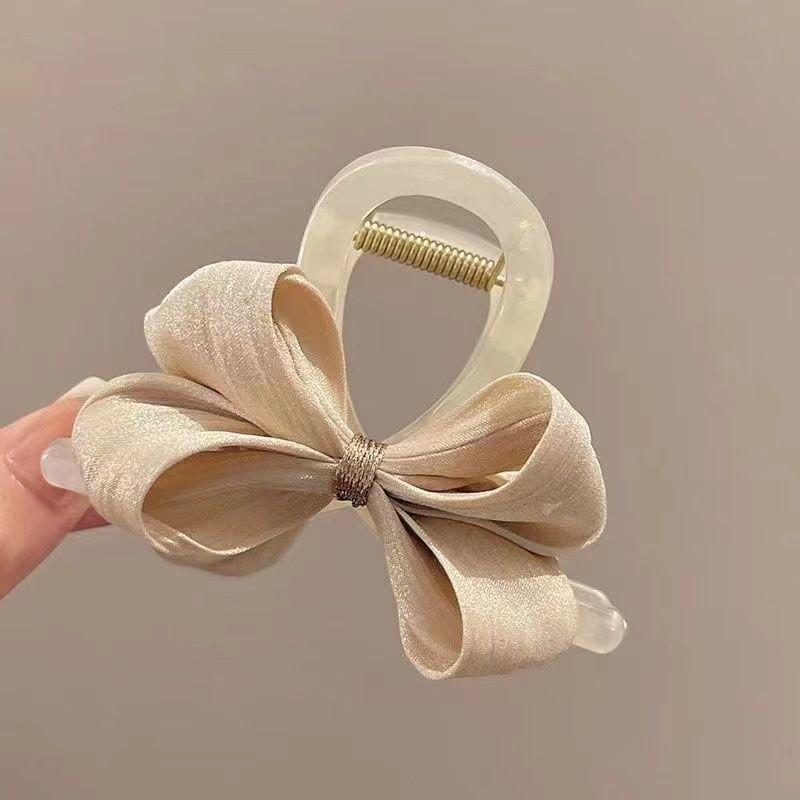 Korean Style High-End Flower Claw Hair Clip for Women's Updo - Sweet and Gentle French Shark Clip