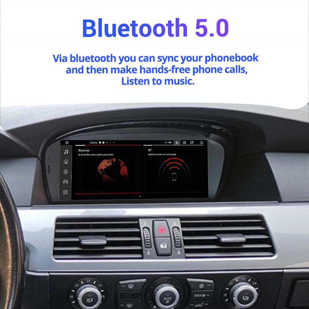 8.8" Wireless Carplay Auto Car Radio For BMW 5 Seires E60 LHD 2006-2012 CCC CIC System Android 13 GPS Multimedia Video Player FM BT