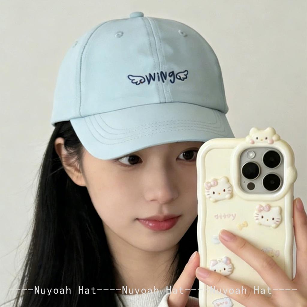 Baseball Letterings Alphabet Wing Stitched Stitching Embroidered Quick-Dry Cute Women  Men Her Him For Fresh Caps Peaked Hats Sunshade Elastic