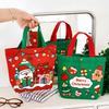 Christmas Eve Tote Cute Cartoon Santa Claus Bag Elk Tote Canvas Bag High-Quality New Year Handbag For Gift Wrapping Christmas