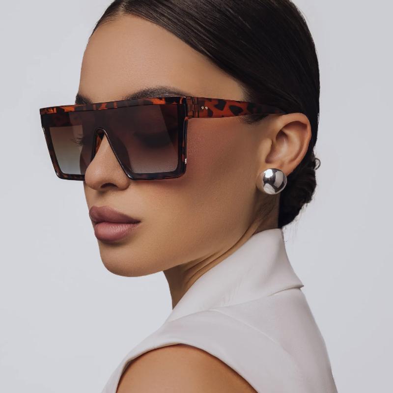 3pcs New Fashion Oversized Square Sunglasses Women Colorful Lens Big Frame One Piece Sun Glasses Shades For Female  UV400