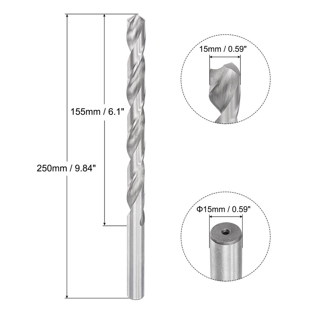 200/250/300mm Twist Drill Bits 6.2/7/8/9/10/11/12/13/14/15/16mm High-Speed Steel Extra Long Drill Bit